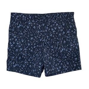 Boss Karlos Shorts Men's 38R Regular Fit Dark Blue Vine Print Stretch NEW